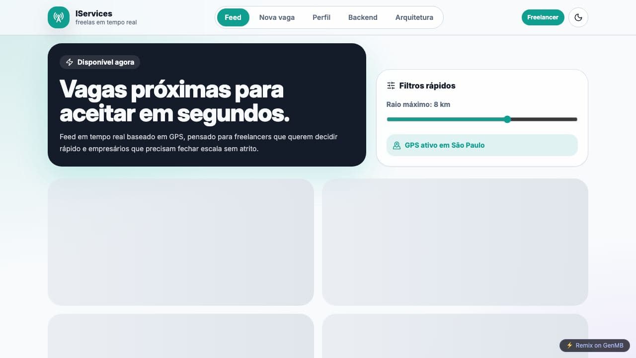 Screenshot of IServices Live