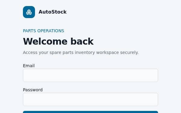 Screenshot of Auto Parts Inventory