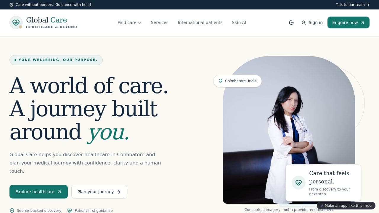 Screenshot of Global Care