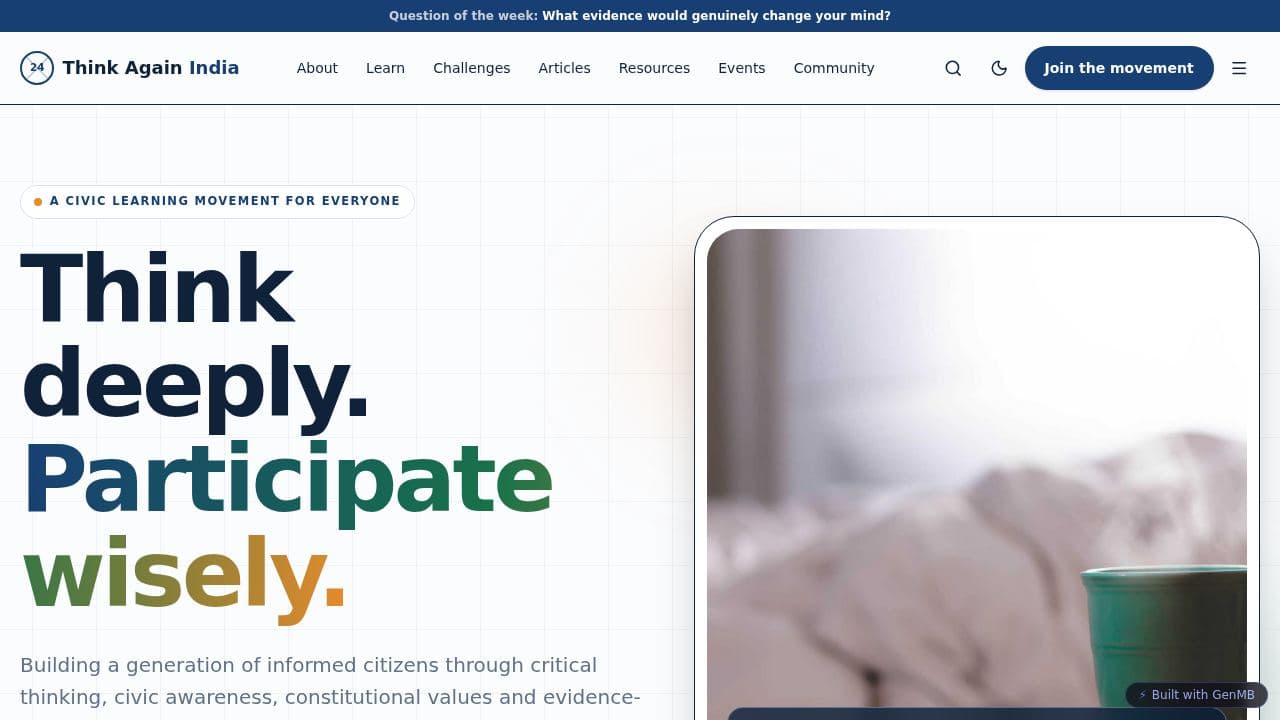 Screenshot of Think Again India