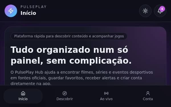 Screenshot of PulsePlay Hub