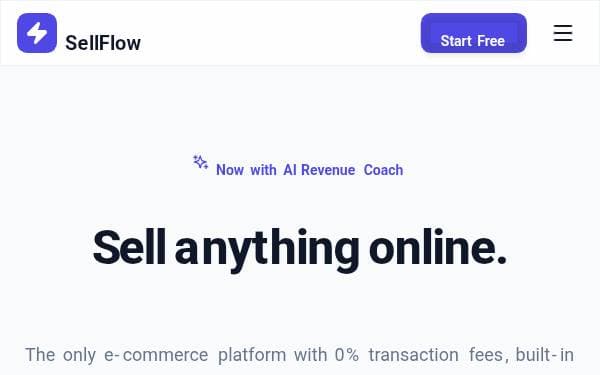 Screenshot of SellFlow - AI-Powered E-commerce