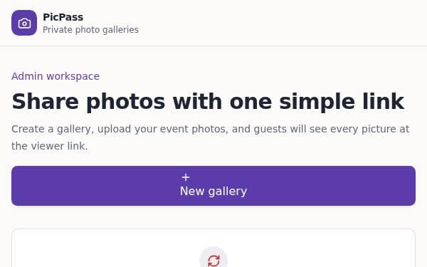 Screenshot of Admin Photo Gallery