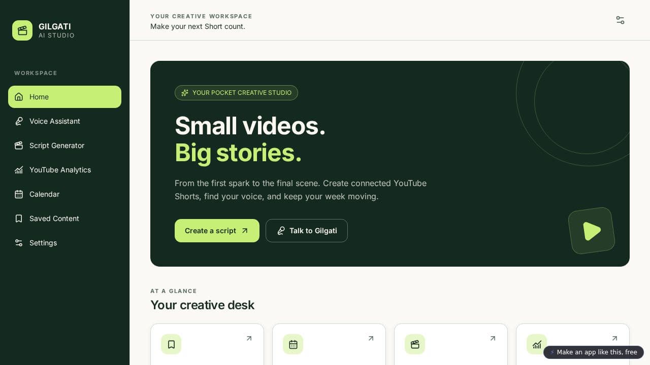 Screenshot of Gilgati AI YouTube Assistant