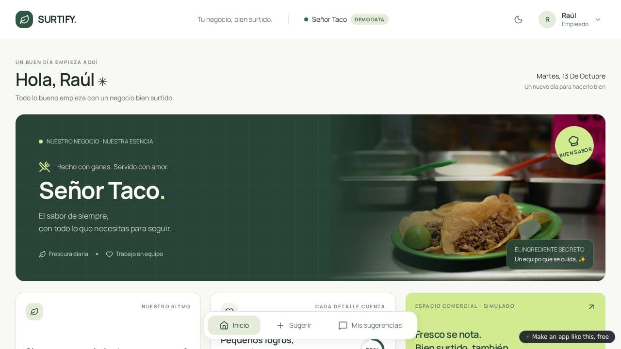 Screenshot of Surtify Negocios