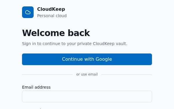 Screenshot of Secure Personal Cloud