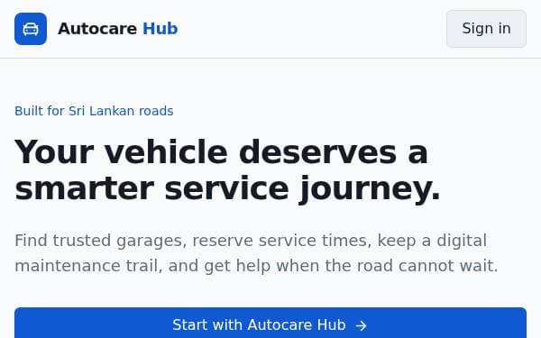 Screenshot of Autocare Hub