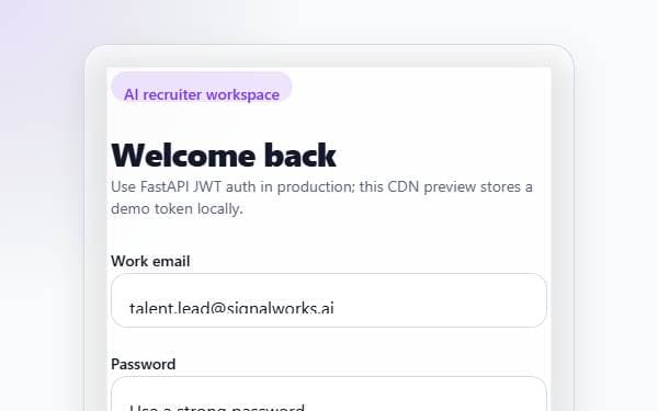Screenshot of TalentSignal AI