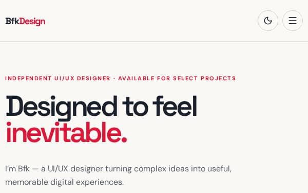 Screenshot of BfkDesign Portfolio