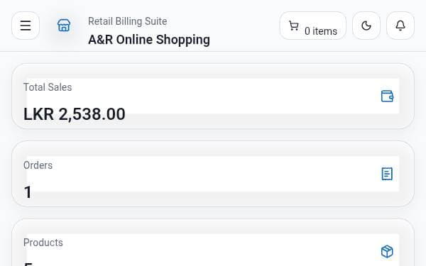 Screenshot of A&R Commerce