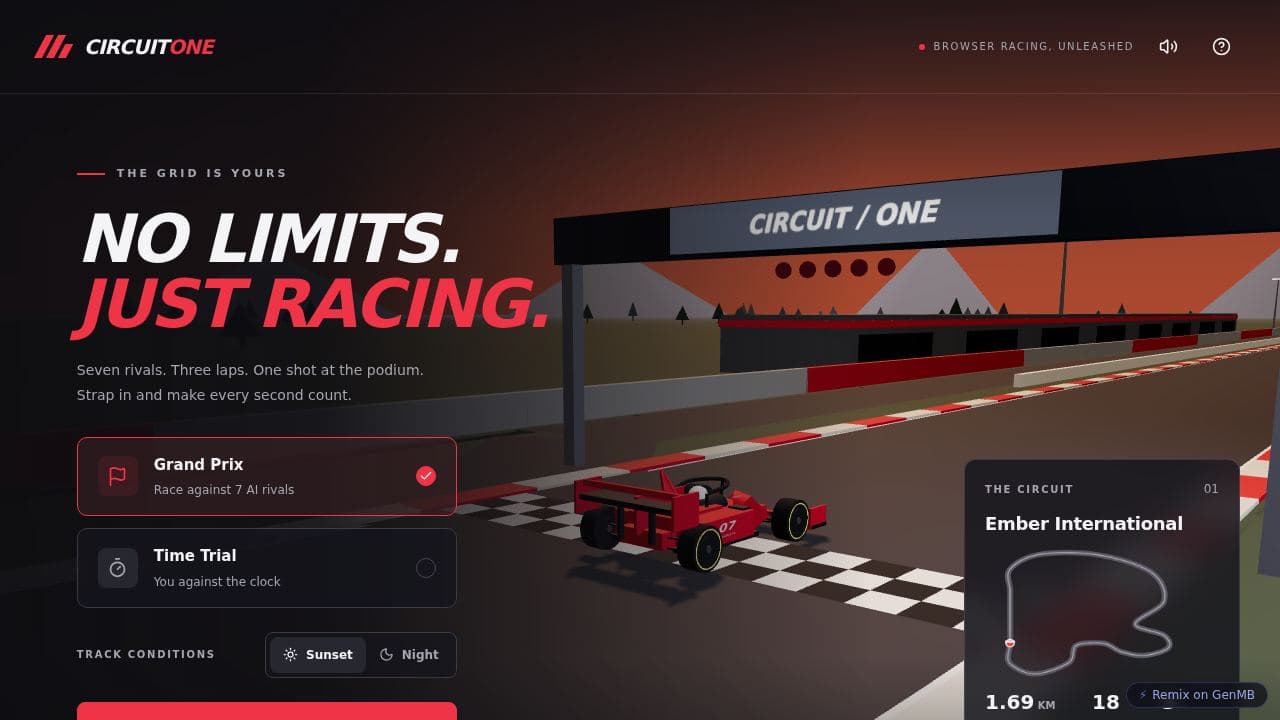 Screenshot of Formula Rush 3D