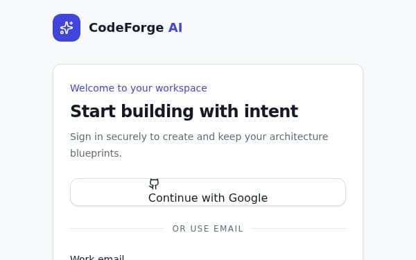 Screenshot of CodeForge AI