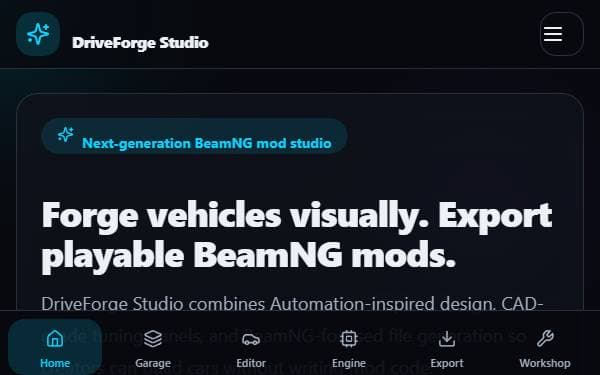 Screenshot of DriveForge Studio