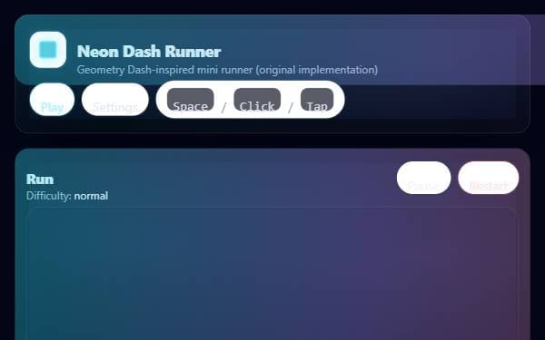 Screenshot of Neon Dash Runner