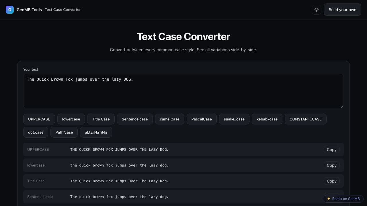 Screenshot of Text Case Converter