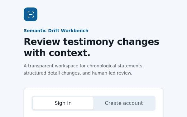 Screenshot of Testimony Drift Analyzer