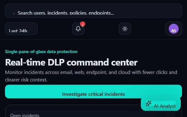 Screenshot of Sentinel DLP