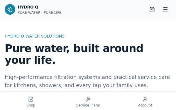 Screenshot of Hydro Q Store