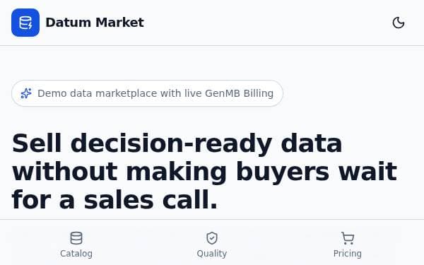 Screenshot of Datum Market