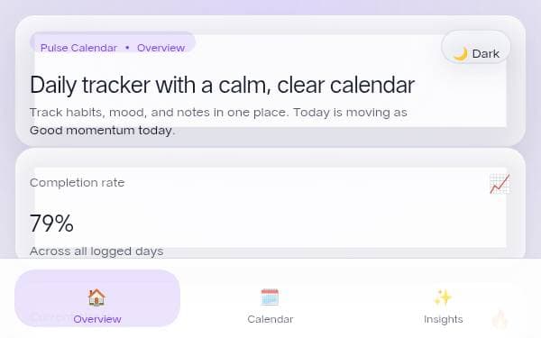 Screenshot of Pulse Calendar