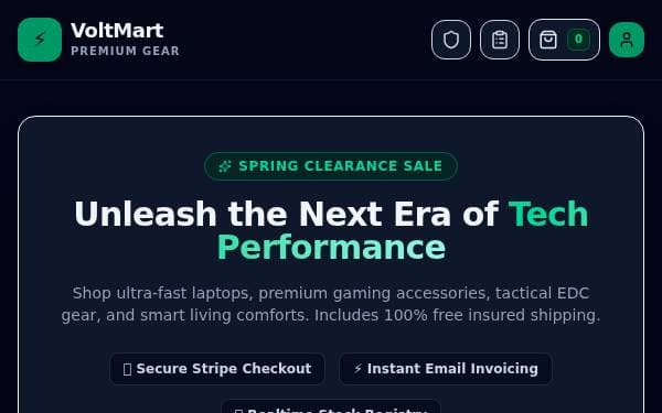 Screenshot of Online Storefront