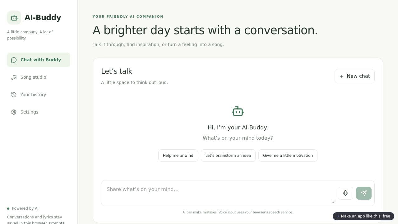 Screenshot of AI-Buddy