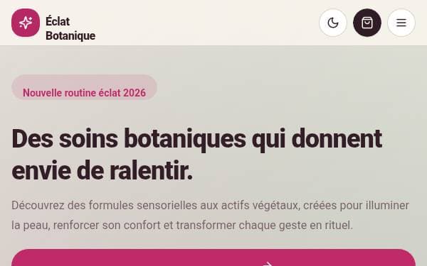 Screenshot of Éclat Botanique