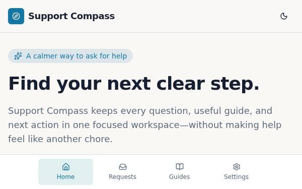 Screenshot of Support Compass