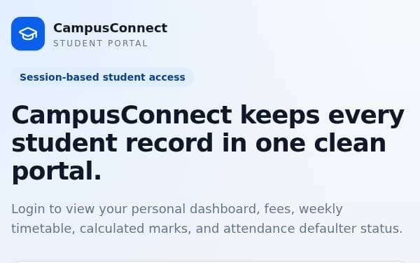 Screenshot of CampusConnect Portal