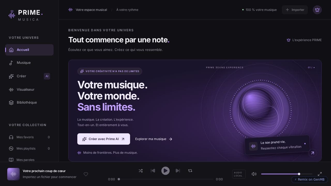 Screenshot of Prime Musica