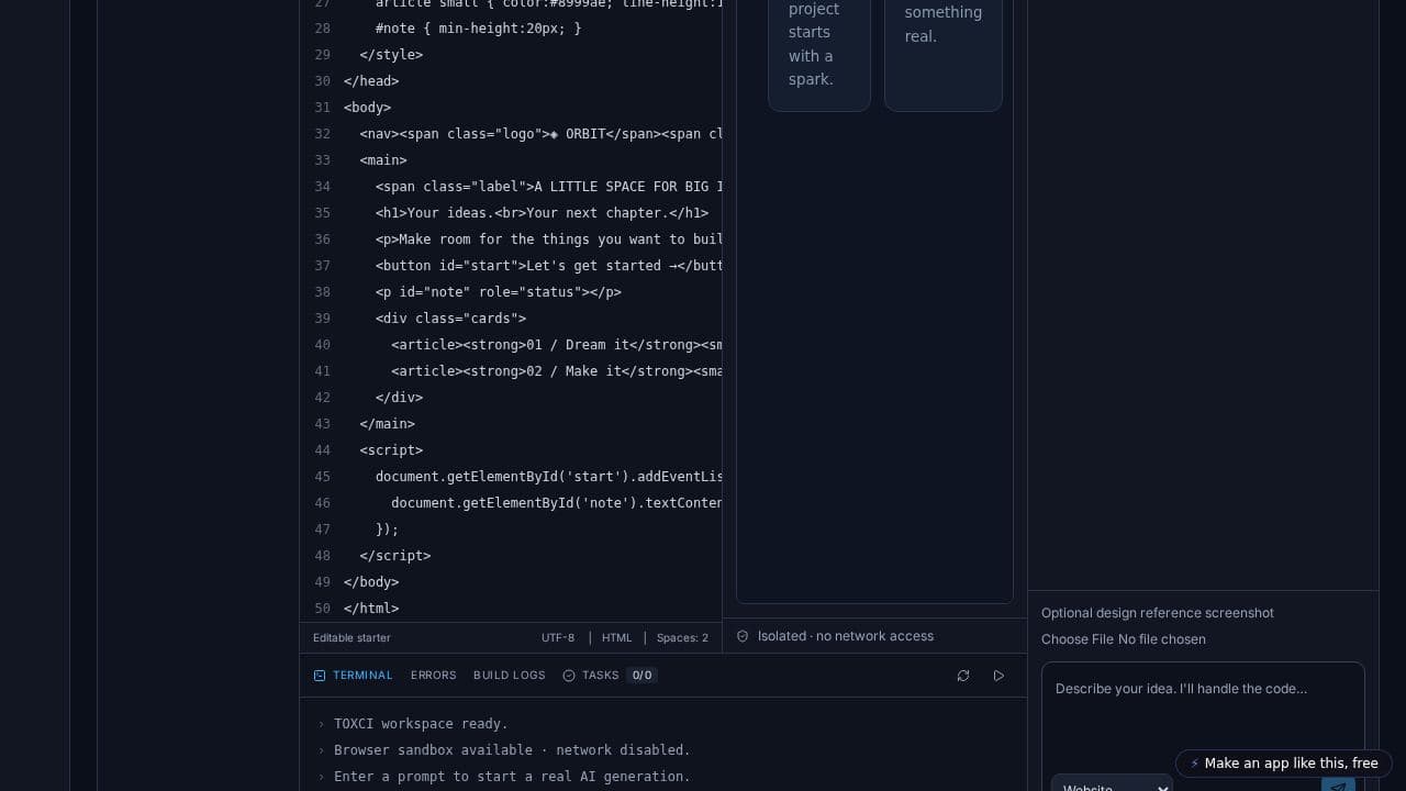 Screenshot of TOXCI Agent