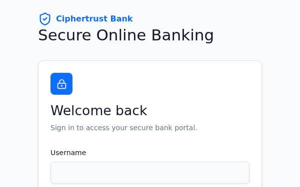 Screenshot of CipherTrust Banking Demo