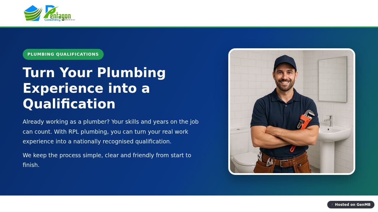 Screenshot of Certificate IV in Plumbing and RPL Plumbing | Pentagon Consultancy