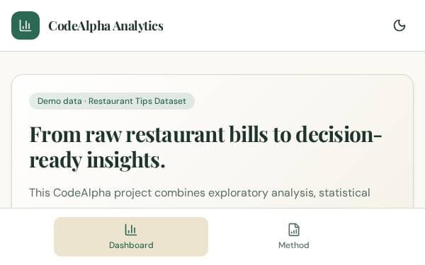 Screenshot of CodeAlpha Analytics Studio