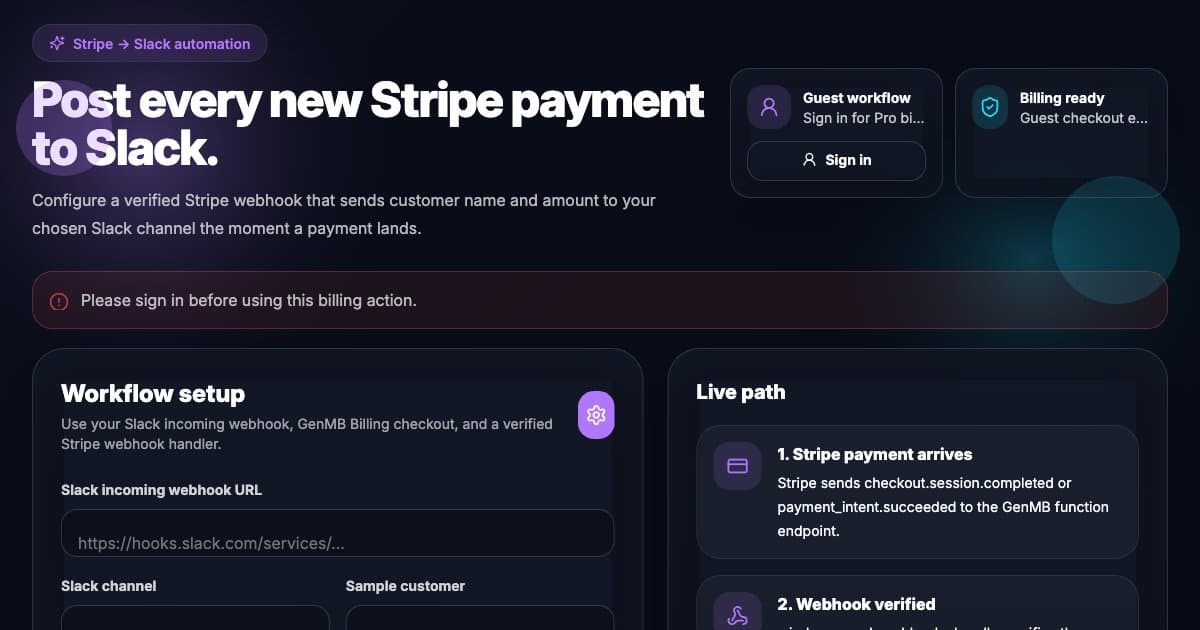 Screenshot of Stripe Slack Relay