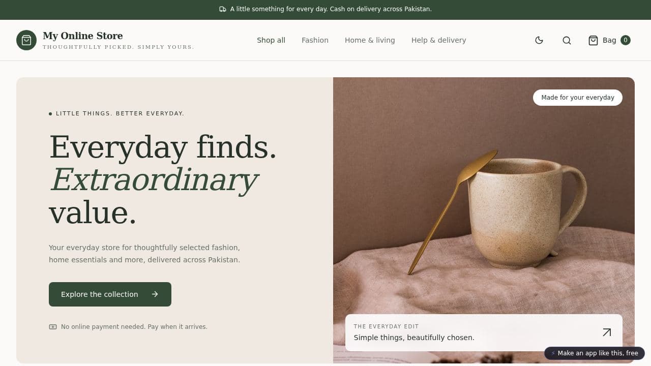 Screenshot of Pakistan Online Store