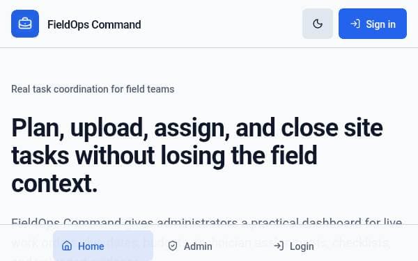 Screenshot of FieldOps Command