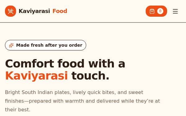 Screenshot of Kaviyarasi Food Delivery