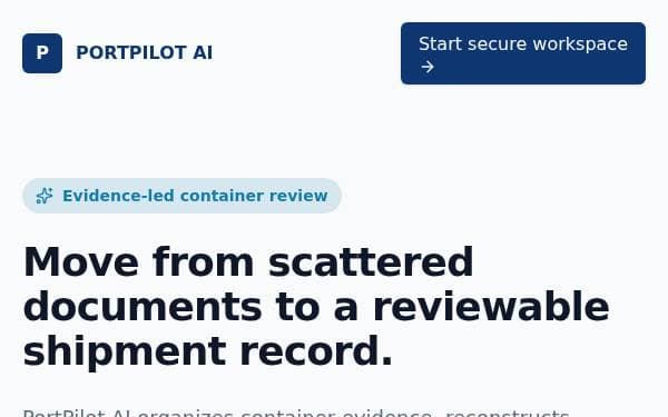 Screenshot of PortPilot AI