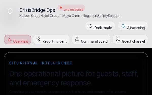 Screenshot of CrisisBridge Ops