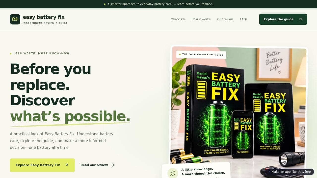 Screenshot of Easy Battery Fix Reviews