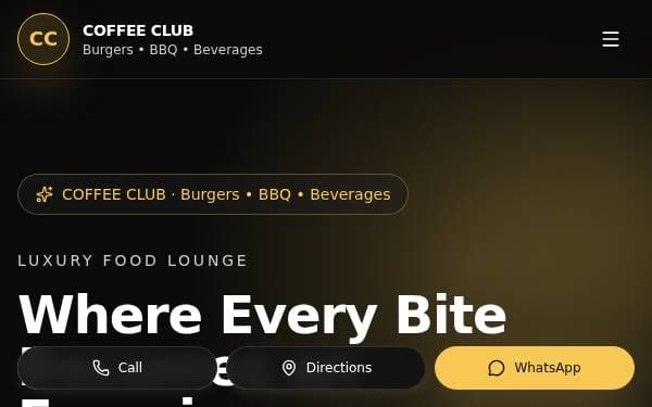 Screenshot of Coffee Club Luxe