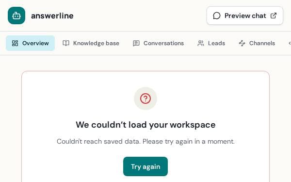 Screenshot of AI Customer Support Chatbot