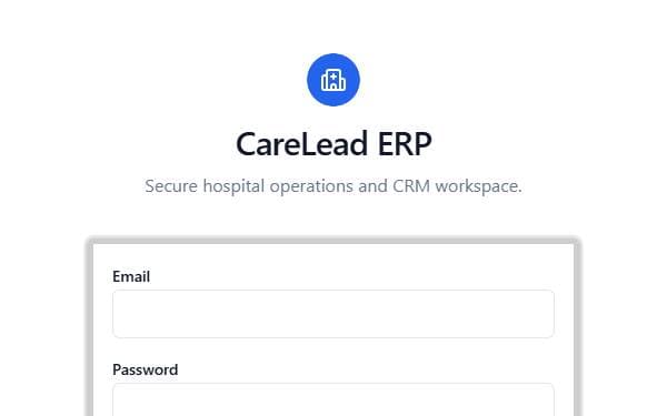 Screenshot of CareLead ERP