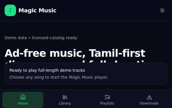 Screenshot of Magic Music