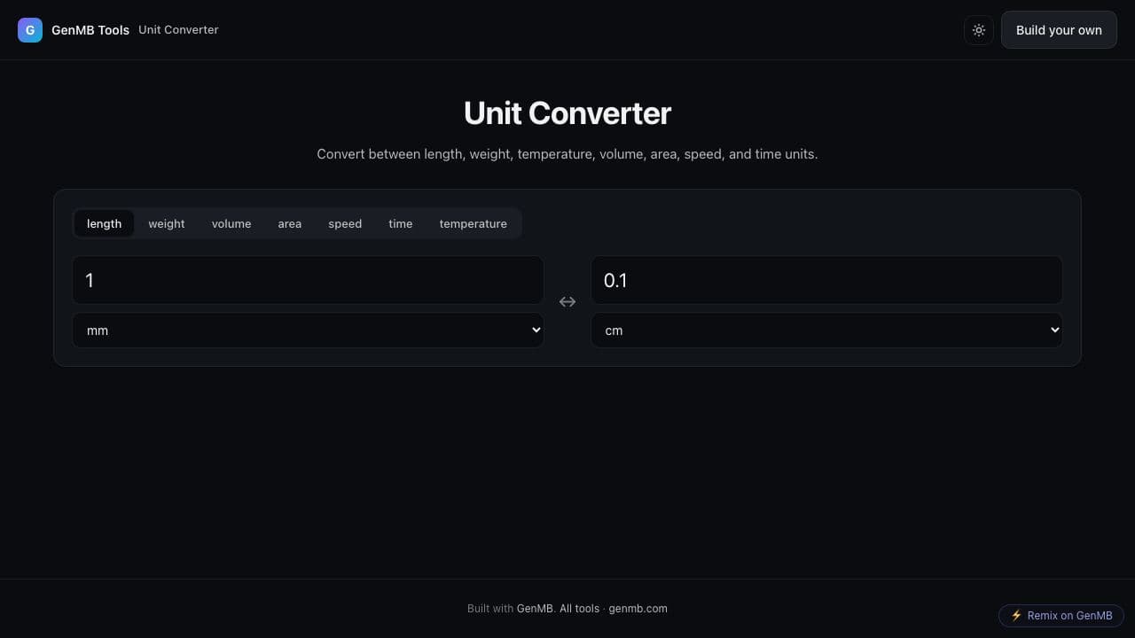 Screenshot of Unit Converter