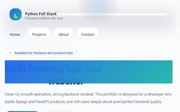 Screenshot of PyStack Portfolio