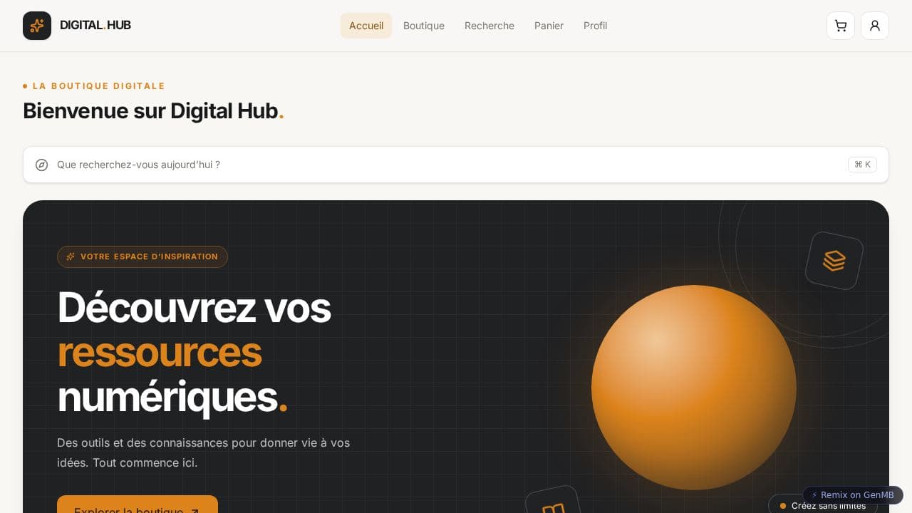 Screenshot of Digital Hub