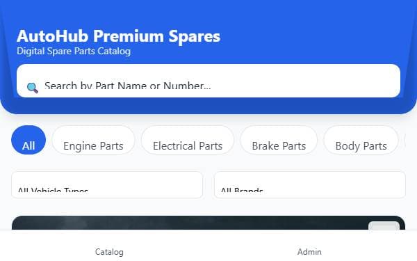 Screenshot of MotoParts Digital Catalog