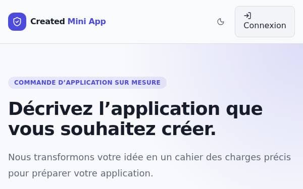 Screenshot of Created Mini App
